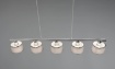 Immagine di Sospensione in Linea 5 Paralumi Tessuto Grigio Kaprun Trio Lighting 