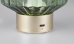 Immagine di Lampada da Tavolo Senza Filo Led Touch Vetro Verde Ottone Lord Trio