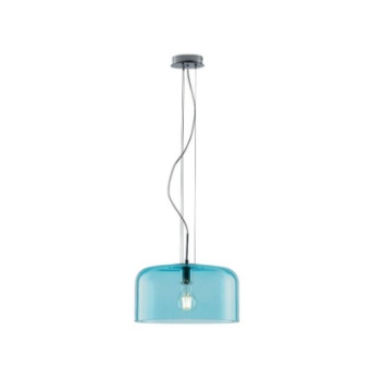 Immagine di Lampadario Per Cucina Vetro Blu Moderno Gibus 35 cm Fan Europe