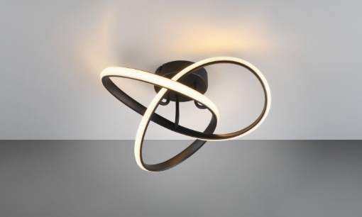 Immagine di Lampada Nera Soffitto o Parete Meo Curva Moderna Led 3000k Trio Lighting