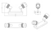 Immagine di Doppio Faretto Nandini Nero con Paralume Legno e Tessuto 2xE14 Orientabile Trio Lighting 