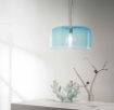 Immagine di Lampadario Per Cucina Sospensione Vetro Blu Moderno Gibus 30 cm Fan Europe