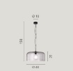 Immagine di Lampadario Rotondo Per Cucina In Vetro Fume Gibus 40 cm Fan Europe