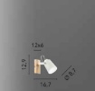 Immagine di Applique Orientabile Bianca Base Effetto Legno Eda AP1 Fan Europe