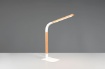 Immagine di Lampada da Tavolo Led Touch Norris Bacchetta Metallo Bianco e Legno Naturale Trio Lighting