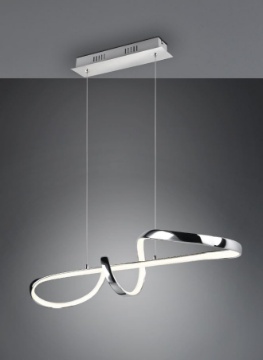 Immagine di Lampadario a Sospensione Cromo Design Fiocco Padua Led 4000k Switch Dimmer Trio Lighting