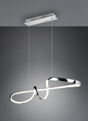 Immagine di Lampadario a Sospensione Cromo Design Fiocco Padua Led 4000k Switch Dimmer Trio Lighting