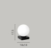 Immagine di Lampada Comodino Sfera Vetro Bianco Enoire AP1 Oro Fan