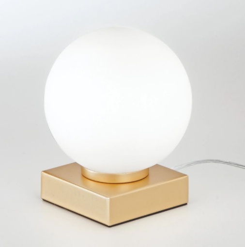 Immagine di Lampada Comodino Sfera Vetro Bianco Enoire AP1 Oro Fan