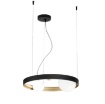 Immagine di Lampadario Rotondo 3 Luci Per Salotto Nero Oro Con Sfere Vetro Sonetto Fan