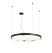 Immagine di Lampadario Moderno Cerchio Nero Oro Per Soggiorno Sfere Vetro Sonetto S8 Fan