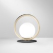 Immagine di Lampada Comodino Colore Oro Nero Sfera Bianco Sonetto Fan