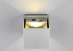 Immagine di Applique Cubo Biemissione Led 1w IP44 Ricaricabile Titanio con Sensore Movimento Talent Trio