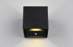 Immagine di Applique Biemissione Cubotto Nero Led 1w 3000k Ricaricabile Con Sensore Movimento IP44 Talent Trio