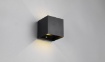Immagine di Applique Biemissione Cubotto Nero Led 1w 3000k Ricaricabile Con Sensore Movimento IP44 Talent Trio