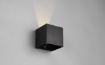Immagine di Applique Biemissione Cubotto Nero Led 1w 3000k Ricaricabile Con Sensore Movimento IP44 Talent Trio