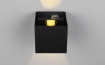 Immagine di Applique Biemissione Cubotto Nero Led 1w 3000k Ricaricabile Con Sensore Movimento IP44 Talent Trio