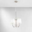 Immagine di Lampadario 3 Luci Nichel Con Paralumi Bianchi Sally Fan
