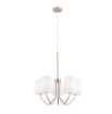 Immagine di Lampadario Con Bracci Metallo Nichel Paralumi Bianchi Sally 5 Luci Fan Europe