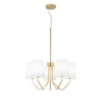 Immagine di Lampadario Soggiorno Oro 5 Paralumi Bianchi Sally Fan Europe