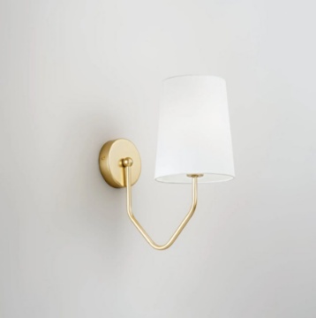 Immagine di Applique Oro Con Paralume Tessuto per Comodino Sally Fan