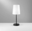 Immagine di Lampada Comodino Moderna Nera Paralume Tessuto Cono Sally Fan
