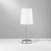 Immagine di Abatjour Moderna Metallo Nichel Con Paralume Tessuto Bianco Sally Fan