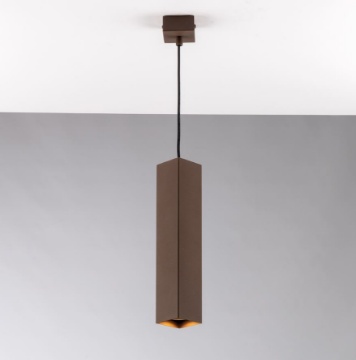 Immagine di Lampadario Tubo Quadrato Corten Pendente Per Isola Cucina Fluke S30Q Fan Europe