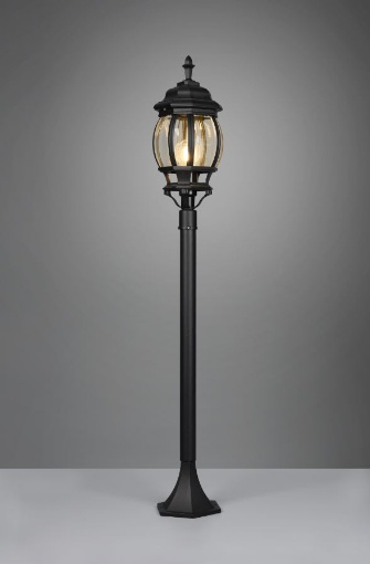 Immagine di Lampione da Giardino Vintage Elvo Nero IP44 Trio Lighting