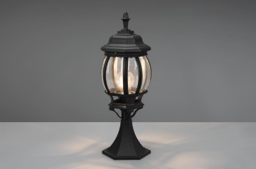 Immagine di Lampioncino Basso 49 cm Lanterna Nera Elvo IP44 Trio
