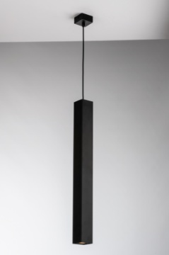 Immagine di Lampada Tubo Quadrato Nero Sospensione Per Cucina Bancone 60 cm Fluke SQ Fan Europe