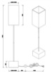 Immagine di Lampada Nordica da Terra Quadrata Woody Base Legno e Paralume Nero Trio Lighting