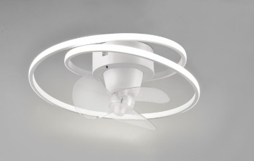 Immagine di Ventilatore Rotondo Bianco Led Dimmer 2700k - 6500k Molteplici Funzioni Umea Trio Lighting 