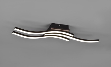 Immagine di Plafoniera Per Corridoio Nera Effetto Legno Bacchette Led 15w 3000k Route Trio
