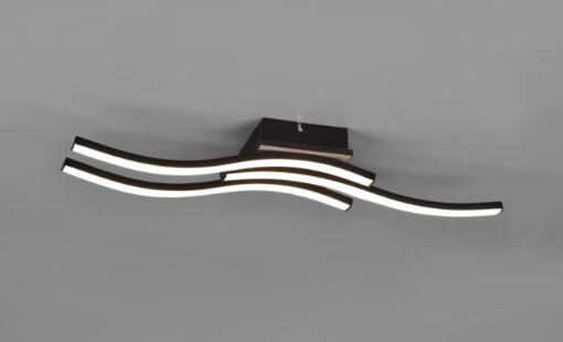 Immagine di Plafoniera Per Corridoio Nera Effetto Legno Bacchette Led 15w 3000k Route Trio