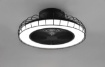 Immagine di Lampada Ventilatore da Soffitto Gabbia Nera Led con Tecnologia Wiz Sandfjord Trio Lighting 