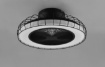 Immagine di Lampada Ventilatore da Soffitto Gabbia Nera Led con Tecnologia Wiz Sandfjord Trio Lighting 