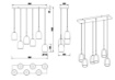 Immagine di Sospensione Cucina Moderna 6 Pendenti Doppio Vetro Barret Trio Lighting