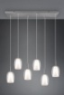 Immagine di Sospensione Cucina Moderna 6 Pendenti Doppio Vetro Barret Trio Lighting