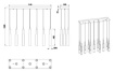 Immagine di Sospensione Nera 11 Paralumi Vetro Trasparente Cilindri Led CCT + Switch Dimmer Lucent Trio Lighting