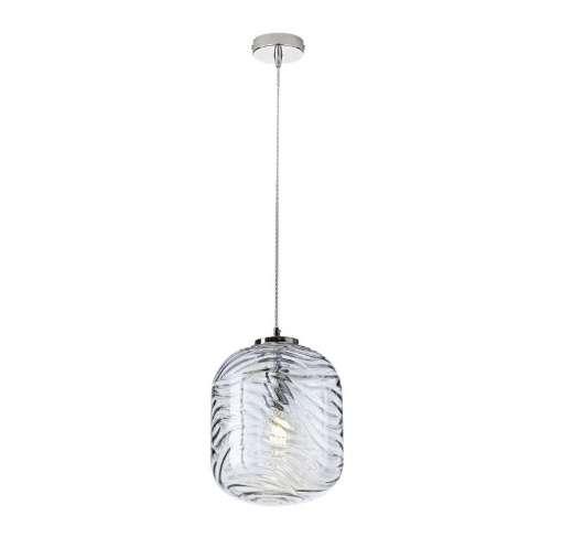 Immagine di Lampada Pendente Boccia Vetro Onde Blu Per Soggiorno Nereide Fan Europe