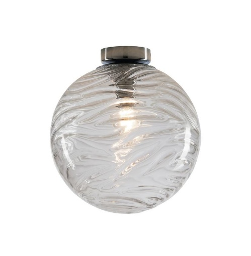 Immagine di Plafoniera Da Soffitto Boccia Vetro Trasparente 30cm Nereide Fan Europe