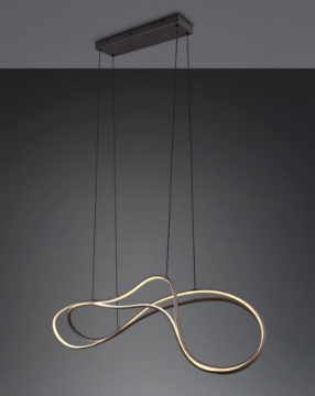 Immagine di Lampadario Nala Design Curvo Nero Per Tavolo Led 57w CCT Dimmerabile Trio