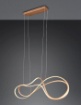 Immagine di Lampadario Oro Da Soggiorno Design Curvo Nala Led 57w CCT Dimmerabile Trio