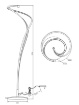 Immagine di Lampada da Terra Spirale Nera Led 46w Dimmer CCT Nala Trio
