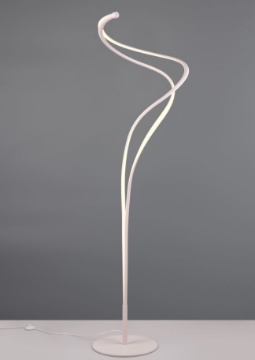 Immagine di Piantana Curva Bianca Design Moderno Led 55w Dimmer CCT Nala Trio