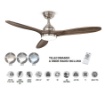 Immagine di Ventilatore a Pale Legno Noce 130 cm Led CCT Con Telecomando Triade Perenz