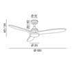 Immagine di Ventilatore a Pale Legno Noce 130 cm Led CCT Con Telecomando Triade Perenz