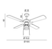 Immagine di Ventilatore A Pale Legno Con Luce E27 Comando A Catena Gemini Cromo Perenz