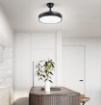 Immagine di Ventilatore Pale A Scomparsa Nero Silenzioso Con Luce Led Telecomando Open Perenz
